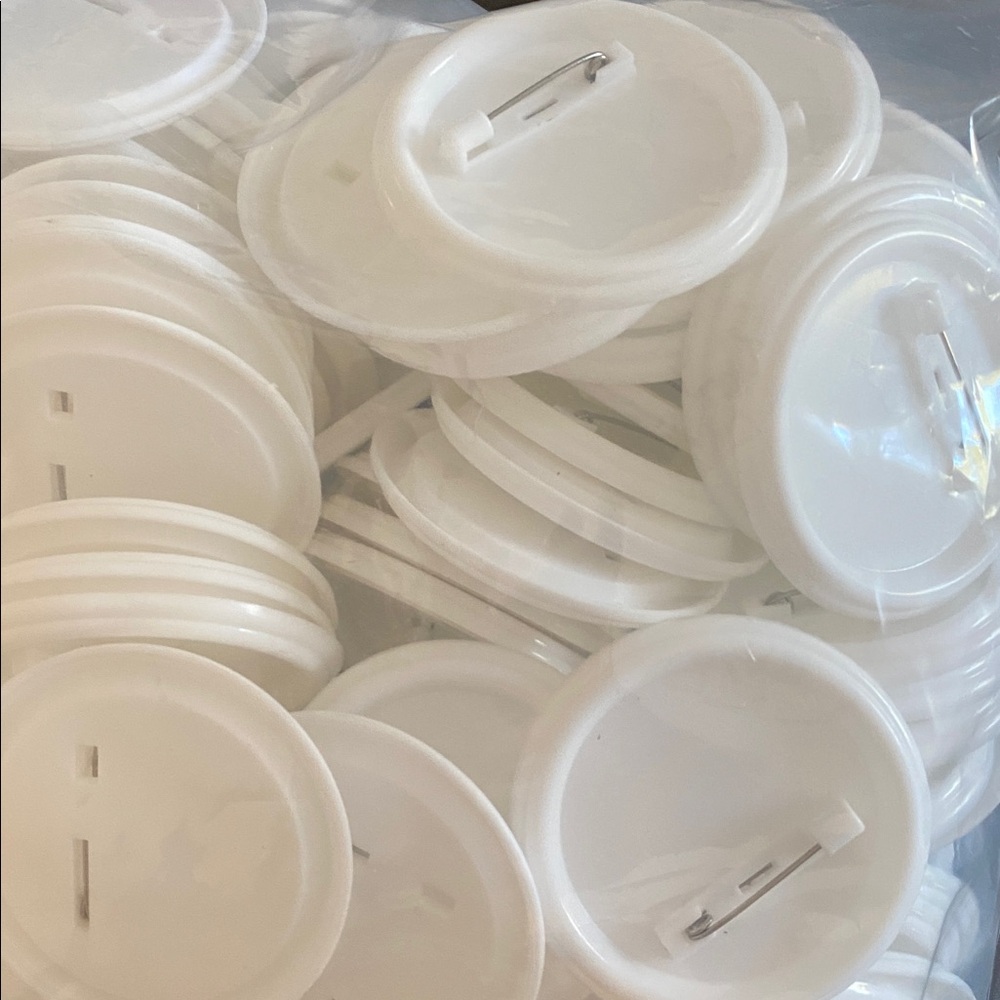 White Button Back Badge Blanks
